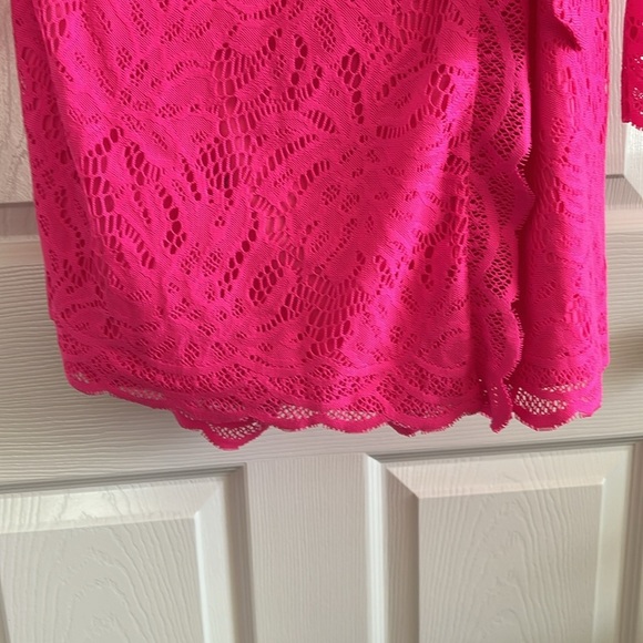 Elegant Pink Lace Wrap Romper by LILLY PULITZER size Large - Picture 4 of 6
